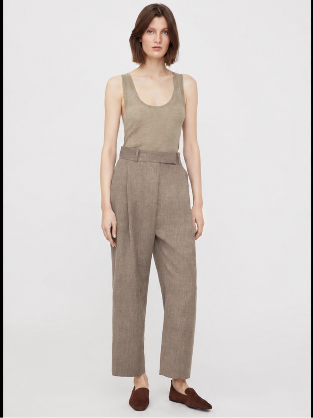 Toteme Deep Pleat Trousers in Mink